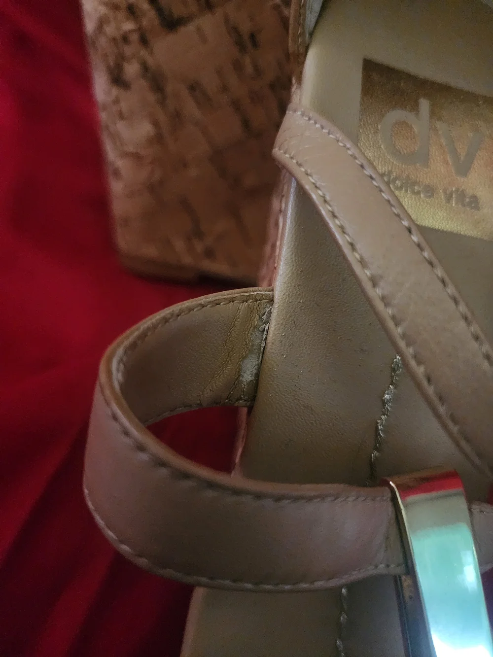 DV Dolce Vita Beige Cork Wedge Sandals - Women